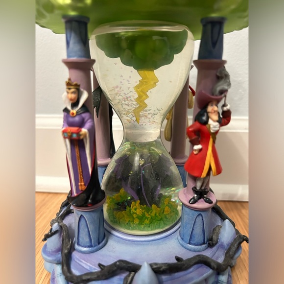 Disney Villains Hourglass Snowglobe Maleficent Ursula Jafar Captain Hook Cruella - Picture 6 of 8